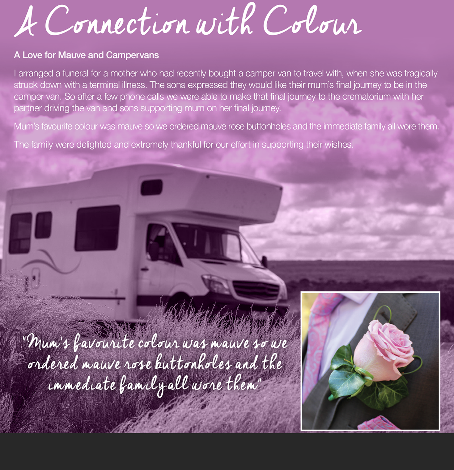 Guardian Funerals Book of Ideas - The Love for Mauve and Campervans